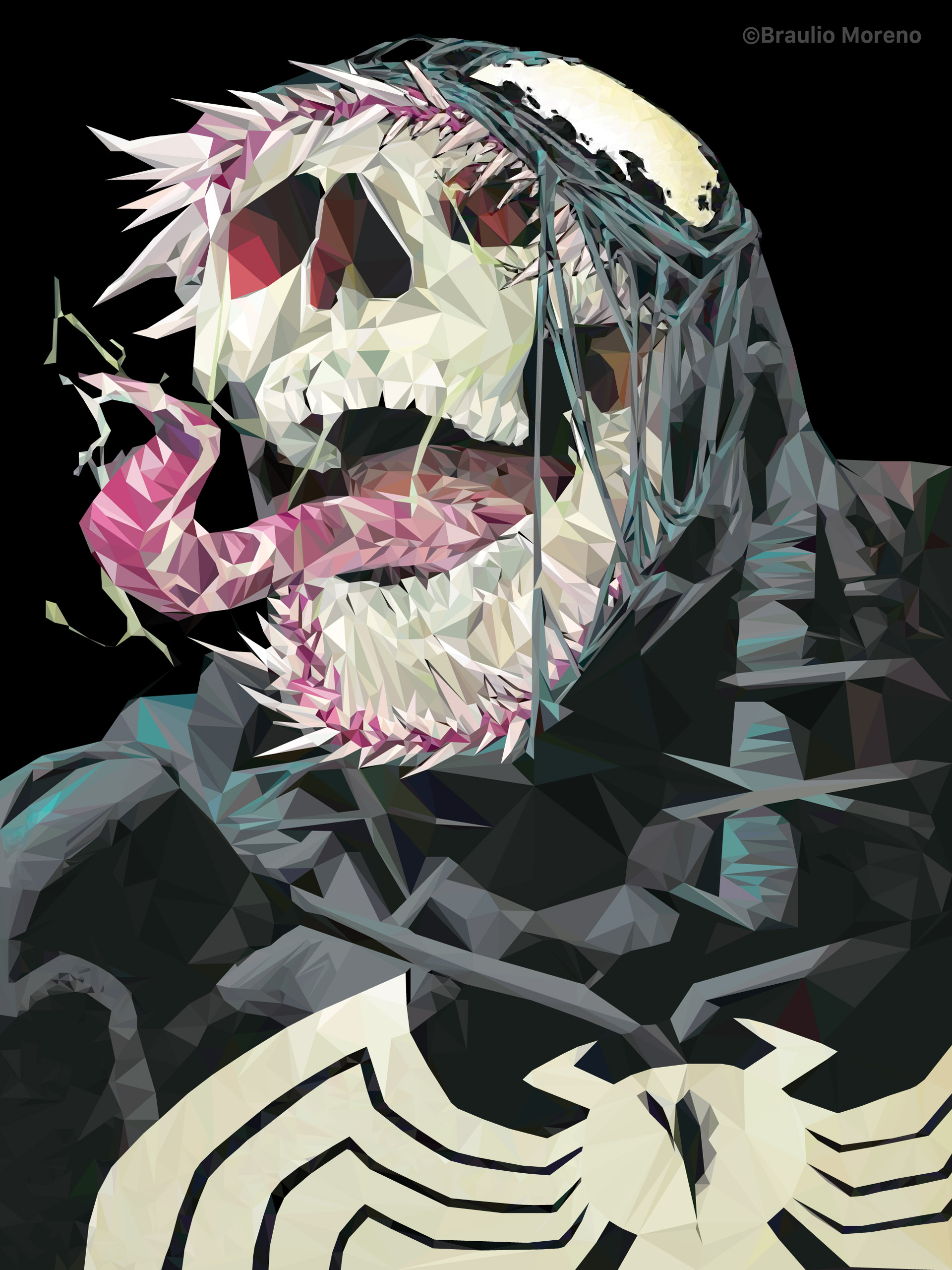 Venom Poly Art Poster